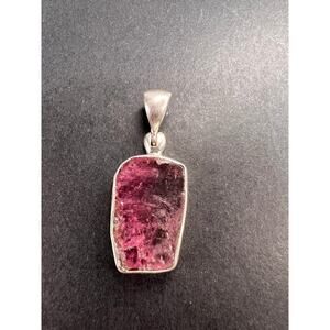 NEW Pink bi color tourmaline sterling silver pendant 2.32 grams